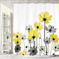 Miniatyrbillede 1 af 7: Blommedusjforhæng Akvarel Lille Badeværelse i Frisk Stil Vandafvisende Polyester Gardinvægdekoration med Kroge C10126 180X210cm C10126
