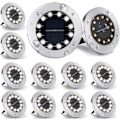 Pikkukuva 1 / 5: Vitt LED-valaisinsetti 12 ulkoilma aurinkopaneelilampulla, 12 LED, 800mAh, mukana