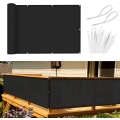 Miniatyrbild 1 av 4: Balkong insynsskydd vind- och UV-skydd, 90 x 300 cm, svart