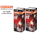 Pikkukuva 1 / 5: Osram 100w H3 SUPER BRIGHT halogeeni premium-lamput 12v DC PK22 20 silver