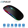 Miniatyrbillede 2 af 5: Trådløs mus Bluetooth-kompatibel / 2.4G To forbindelsestilstande Genopladelig RGB-mus Gamer Stille mus til bærbar computer Two Modes Silver