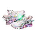Miniatyrbilde 2 av 5: Flicker Led Casual Sneakers Elsa Prinsesse Trykk Utendørs Sko Barn Lys-opp Sklisikre Sko for Vår og Vinter - Yzy Rosa T Pink T 37-insole 23cm