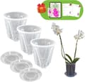 Set med 3 orkidékrukor i transparent hårdplast, diameter 16 cm - FA7 -
