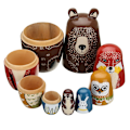 Miniatyrbillede 8 af 8: Russiske Dukker / Matryoshka - Babushka Dukke - Dyr multicolor 250