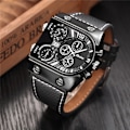 Miniatyrbild 3 av 5: Oulm Klockor Herr Quartz Casual Läderarmband Armbandsur Sport Multi-Time Zone Military Man Clock erkek saat Drop C4(with box)