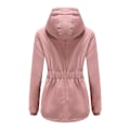 Miniatyrbilde 4 av 5: Varm vinterjakke med Sherpa-foder for kvinner, tykk parkas med hette Rosa Pink M