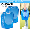 Miniatyrbild 1 av 6: 2-PACK 10L Bärbar Ihopfällbar Vattendunkar. Vattendunk 250