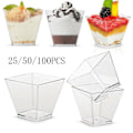 Miniatyrbilde 1 av 5: Klara plastglasskopper 25pcs