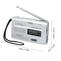 Pikkukuva 3 / 11: INDIN BC-R28 AM FM Kannettava taskuradio minikaiuttimella blue 150