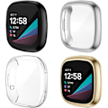 Miniatyrbillede 1 af 5: 4-pak etui kompatibelt med Fitbit Sense / Versa 3, blød TPU-belagt bumper fuld dækning