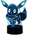 Miniatyrbild 1 av 5: Tecknad Anime Eevee Nattlampa 3D Illusion Ljus LED-bord