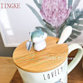 Miniatyrbild 5 av 5: 400 ml Koreansk Hamstermugg Tecknad Söt Sked Lock Grön