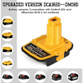 Miniatyrbillede 3 af 5: DM18D DCA1820 Batteriadapter med USB-port til Dewalt 20V/18V og Milwaukee M18 18V Lithium-ion batterier, kompatibel med DCB204 DCB205 batterier.