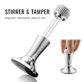 Miniatyrbillede 2 af 3: 2 i 1 53,3 mm Espresso Tamper & Kaffe Tamper Med Omrøring, Rustfrit Stål Espresso Presser Værktøj