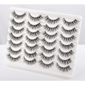 Miniatyrbild 3 av 5: Fransar Lösögonfransar Cat Eyes Wispy Naturliga Faux Mink Fransar 14 Par Pack Lätt Volym Korta Falska Ögonfransar Multipack
