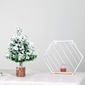 Miniatyrbillede 5 af 5: 26 cm kunstig miniature juletræ med træbase