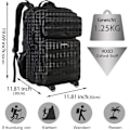 Miniatyrbillede 2 af 5: Stor militær rygsæk til mænd, 45L udendørs militær vandtæt taktisk Bundeswehr rygsække Assault Survival Tactical Travel Backpack