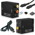 Miniatyrbilde 3 av 4: Digital til lydomformer Optisk RCA LR lydadapter