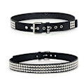 Miniatyrbilde 4 av 5: Dames Belte Punk Hardware Jeans Belte Kvadrat Perler Nitter Belte Svart A-black