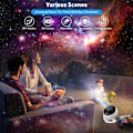 Miniatyrbillede 6 af 6: Stjerneprojektor Planetariumsprojektor Stjerneprojektor Galaxyloft Loft til Voksne med 12 Skiver 360° Rotation Natlys til Børn Voksne