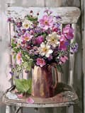 (30 × 40 cm, Blomma I) DIY Diamantmålning, Blommor 5d Diamant P-FA-