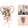 Miniatyrbilde 2 av 5: Kunstig blomsterhjertekrans Simulering Nellik Girlander Vegg