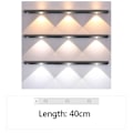 Miniatyrbilde 2 av 5: LED nattlys bevegelsessensor belysning lys sølv 40CM 3LEDS