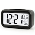 Miniatyrbild 1 av 4: Stor LCD-skärm Mute Smart Light Elektronisk väckarklocka Black