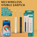 Pikkukuva 6 / 6: Trådlös HD Ear Wax Remover Kamera Öron Endoskop Sked Pick C NE3 black+8-piece set