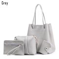 Miniatyrbillede 1 af 5: 4 stk/sæt PU læder håndtaske Cross Body tasker GRÅ grey