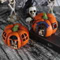 Miniatyrbillede 4 af 5: Halloween Udendørs Lyskæde, Halloween Jack-o-lantern Resin