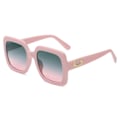 Miniatyrbillede 1 af 5: Ins Large Frame UV 400 beskyttelse, der reducerer blænding solbriller pink green powder