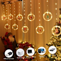 Miniatyrbillede 5 af 5: Indendørs julevindueslys, 10ft LED-vinduesgardiner Dekorat