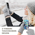 Miniatyrbillede 3 af 5: KCVV Handsker - 22 cm - Vinterhandsker - Alpaka - Vindtætte Handsker - Varme - Touchscreen - Grå
