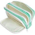 Miniatyrbillede 3 af 5: Aprikos Pennetui med Lommer Stor Pennetui Multifunktionel Pennetui Preppy Pennetui Papirvarer Organizer Æstetiske Makeuptasker Green