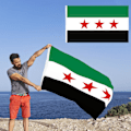 Pikkukuva 1 / 5: 90*150cm/3FT*5Ft/59*35IN Syyrian lippu Syyrian lippu messinkirenkailla ja kaksoisommelluilla reunoilla