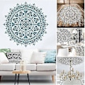 Pikkukuva 1 / 2: Suuri uudelleenkäytettävä mandala-stencil maalaus puupohjat scrapbooking maalaus seinälle kangas paperille