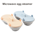 Pikkukuva 5 / 5: Mikroaaltouuni Kaksi Kupit Täydellinen Munankeitin Poached Eggs Cooker Steamer Keittiövempain Astianpesukone Lämmönkestävä BPA Free