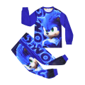 Pikkukuva 3 / 4: Sonic the Hedgehog Pitkähihainen Pyjamapaita ja -housut Lapsille Pojille 150cm