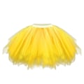 Miniatyrbillede 1 af 3: Dame Mesh Tulle Skjørt Prinsesse Elastisk Skjørt Voksen Kort Tutu Danseskjørt Gul XXL