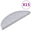 Miniatyrbillede 1 af 8: vidaXL Trappestegsmattor 15 stk Lysegrå 56x17x3 cm gray 2620