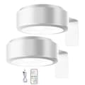 Battery-powered wireless picture light, adjustable 13-color RGB with remote control white-FA- white 2pcs