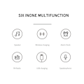 Miniatyrbild 5 av 5: Bluetooth-högtalare multifunktionsväckarklocka med radio-LED