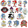 Miniatyrbild 1 av 3: Sonic Tema Broderade Lappar Sy på/Stryk på Lappar Dekor Applikation för Kläder, Hatt, DIY Tillbehör 16st