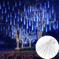 Halloween Meteorregn LED-lampor, 8 rör 30cm Utomhus Blå Dekor-FA-