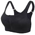 Miniatyrbillede 6 af 9: Racerback Kvinders Underundertøj Lynlås Foran BH Sort 2XL Black