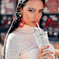 Miniatyrbillede 4 af 5: Bling Diamant Tumbler Glitter Vandflaske Med Låg-FA2- Multicolor