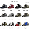 Pikkukuva 2 / 3: Hevonen Eläin Kirjailtu Baseball-lippis Mesh Trucker Hat ArmyGreen