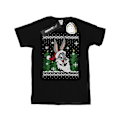 Miniatyrbillede 1 af 5: Looney Tunes Hr. Bugs Bunny Jul Fair Isle T-shirt S Sort Black S