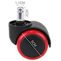 Pikkukuva 3 / 8: 5 kpl pyöriä toimistotuoliin - 11 mm-FA6-